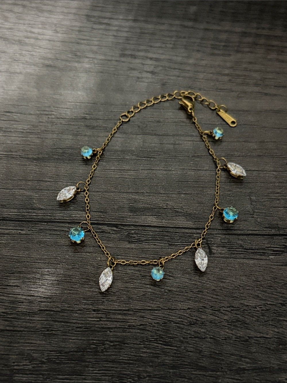 Blue & clear Stone charm Bracelet